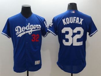 Mens Los Angeles Dodgers #32 Sandy Koufax Royal Blue Stitched 2016 Flexbase Authentic Baseball Jersey