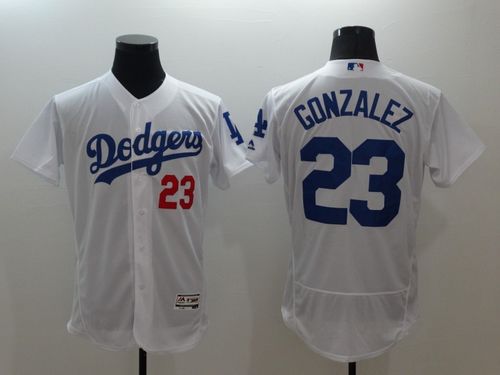 Mens Los Angeles Dodgers #23 Adrian Gonzalez White Stitched 2016 Flexbase Authentic Baseball Jersey