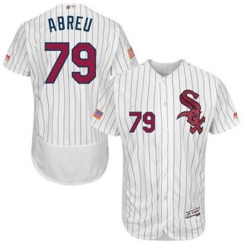 #79 Mens Chicago White Sox Jose Abreu Majestic White Fashion Stars & Stripes Flexbase Baseball Jersey