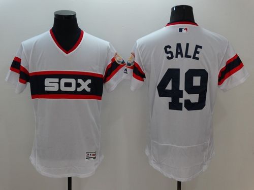 Mens Chicago White Sox #49 Chris Sale White Stitched 2016 Flexbase Authentic Pullover Baseball Jersey
