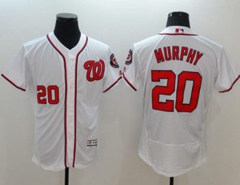 Washington Nationals #20 Daniel Murphy White Flexbase Authentic Collection Stitched Baseball Jersey Washington Nationals #20 Daniel Murphy White Flexbase Authentic Collection Stitched Baseball Jersey