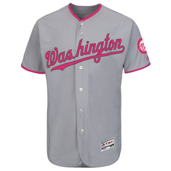 Blank Men's Washington Nationals Majestic Gray Road 2016 Mother's Day Flex Base Team Jersey