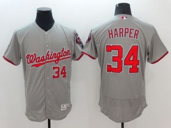 Mens Washington Nationals #34 Bryce Harper Grey Stitched 2016 Flexbase Authentic Baseball Jersey Mens Washington Nationals #34 Bryce Harper Grey Stitched 2016 Flexbase Authentic Baseball Jersey