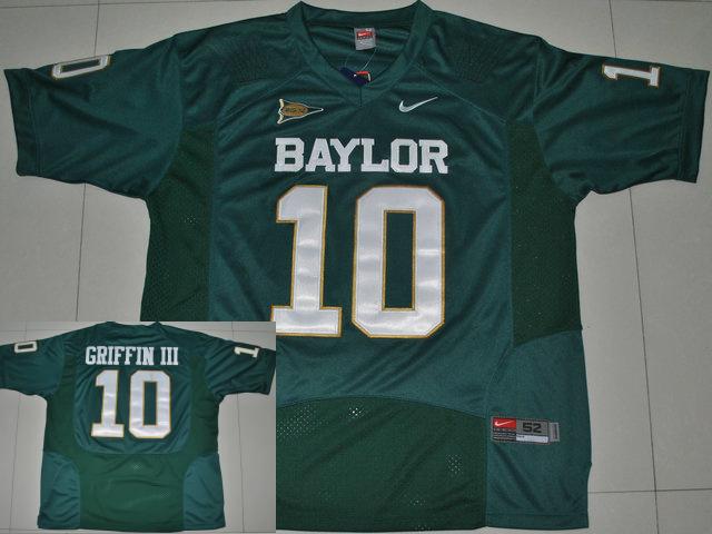 Baylor Bears #10 Robert Griffin III Green Pro Combat College Football Jersey