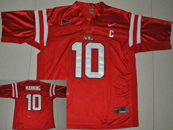 Ole Miss Rebels 10 Eli Manning Red College Football Jersey