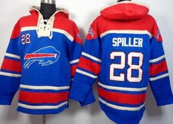 Buffalo Bills #28 C.J. Spiller Royal Blue Sawyer Hooded Sweatshirt NFL Hoodie