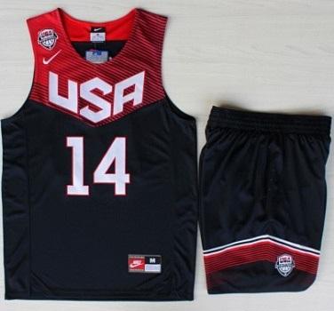 2014 USA Dream Team #14 Anthony Davis Blue Basketball Jersey Suits