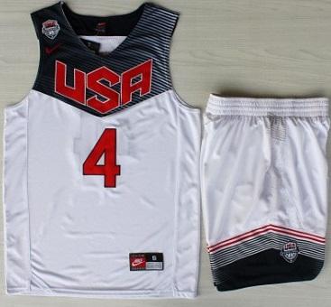 2014 USA Dream Team 4 Stephen Curry White Basketball Jersey Suits