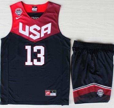 2014 USA Dream Team 13 James Harden Blue Basketball Jersey Suits