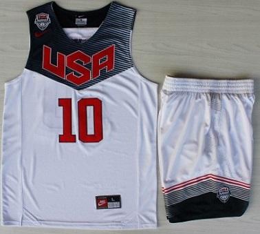 2014 USA Dream Team 10 Kyrie Irving White Basketball Jersey Suits