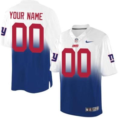 Nike New York Giants Customized Royal Blue White Men's Stitched Fadeaway Fashion Elite NFL Jerseys