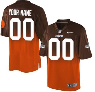 Nike Cleveland Browns Customized Brown Orange Men's Stitched Fadeaway Fashion Elite NFL Jerseys