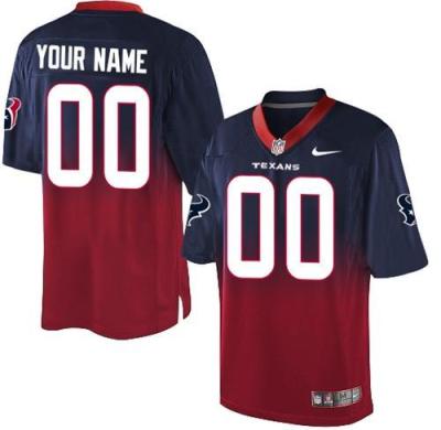 Nike Houston Texans Customized Navy Blue Red Men's Stitched Fadeaway Fashion Elite NFL Jerseys