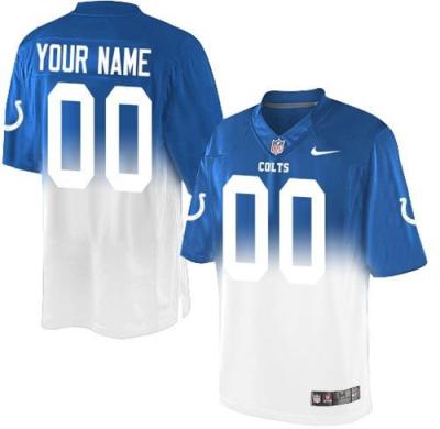 Nike Indianapolis Colts Customized Royal Blue White Men's Stitched Fadeaway Fashion Elite NFL Jerseys