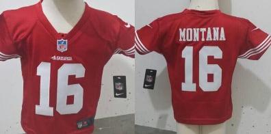 Baby Nike San Francisco 49ers 16 Joe Montana Red NFL Jerseys