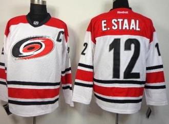 Carolina Hurricanes #12 Eric Staal White Stitched NHL Jersey