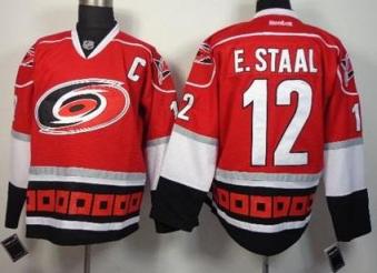 Carolina Hurricanes #12 Eric Staal Red Stitched NHL Jersey