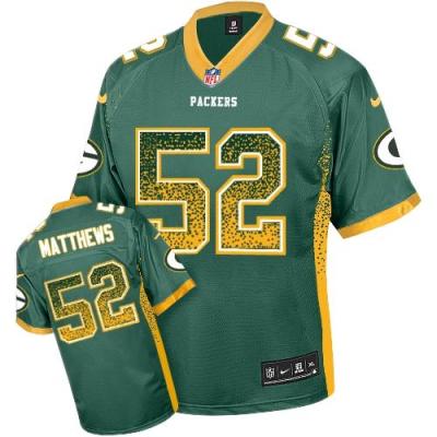 Kids Nike Green Bay Packers 52 Clay Matthews Green Drift Fashion Elite NFL Jerseys