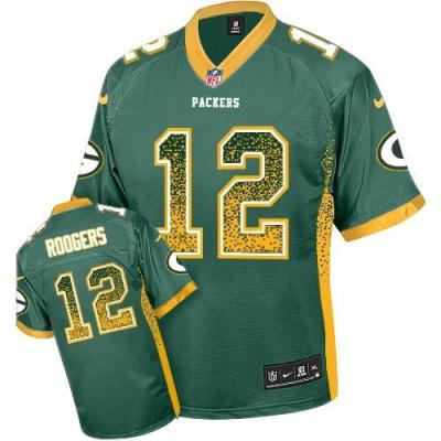 Kids Nike Green Bay Packers 12 Aaron Rodgers Green Drift Fashion Elite NFL Jerseys