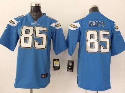 Kids Nike San Diego Chargers 85# Antonio Gates Light Blue NFL Jerseys
