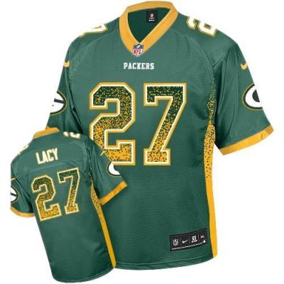 Kids Nike Green Bay Packers 27 Eddie Lacy Elite Drift Fashion Green NFL Jerseys