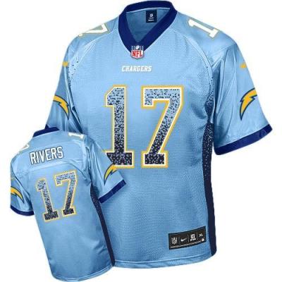 Kids Nike San Diego Chargers #17 Philip Rivers Electric Blue Stitched Elite Drift Fashion NFL Jerseys