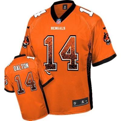Kids Nike Cincinnati Bengals #14 Andy Dalton Orange Stitched Elite Drift Fashion NFL Jersey