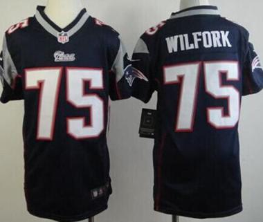 Kids Nike New England Patriots #75 Vince Wilfork Navy Blue Team Color Stitched NFL Jersey