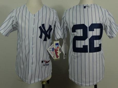 Kids New York Yankees #22 Jacoby Ellsbury White MLB Jerseys