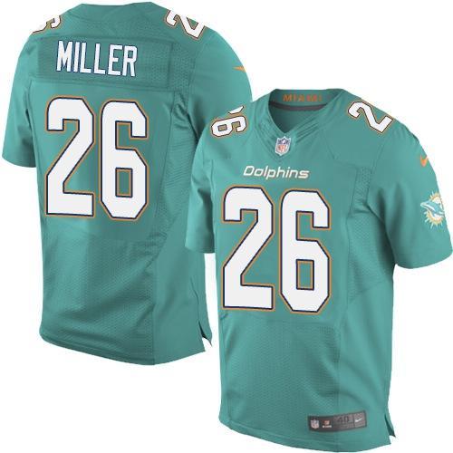 Nike Miami Dolphins #26 Lamar Miller Aqua Green Team Color Men's Stitched NFL Elite Jersey New