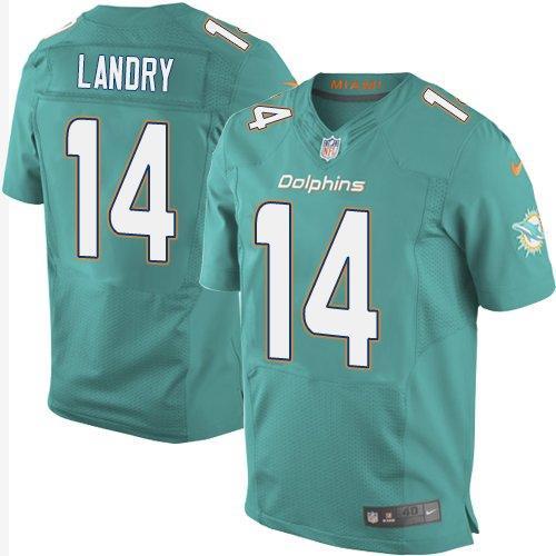 Nike Miami Dolphins #14 Jarvis Landry Aqua Green Team Color Men's Stitched NFL Elite Jersey New