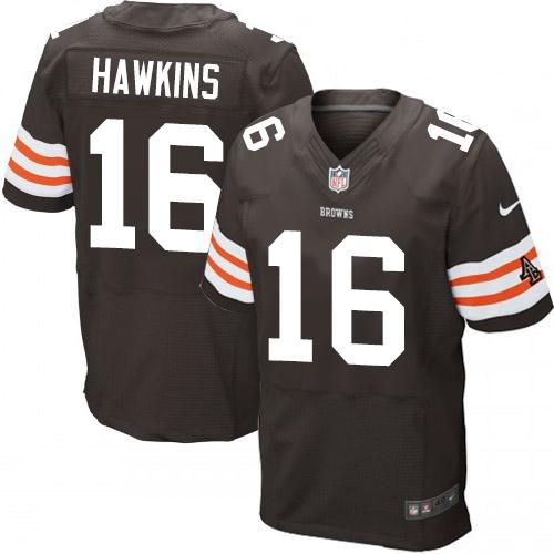 Nike Cleveland Browns #16 Andrew Hawkins Brown Team Color Men's Stitched NFL Elite Jersey