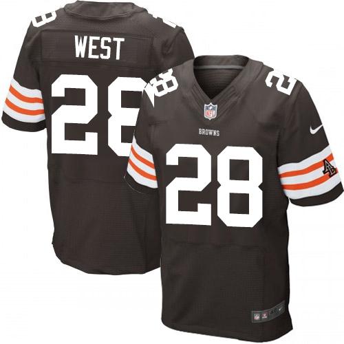 Nike Cleveland Browns #28 Terrance West Brown Team Color Men's Stitched NFL Elite Jersey