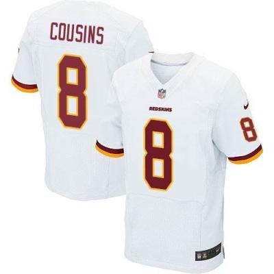 Nike Washington Redskins #8 Kirk Cousins White Men's Stitched NFL Elite Jersey