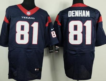 Nike Houston Texans #81 Anthony Denham Blue Elite NFL Jersey