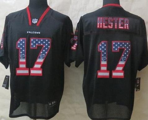 Nike Atlanta Falcons 17 Devin Hester Black USA Flag Fashion Stitched Elite NFL Jerseys