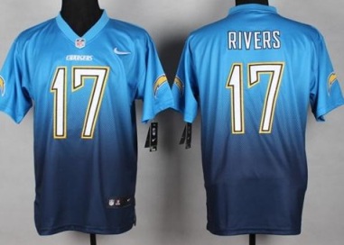 Nike San Diego Chargers 17 Philip Rivers Blue Mens Stitched Fadeaway Fashion NFL Jerseys