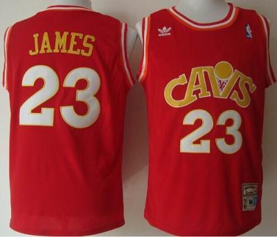 Cleveland Cavaliers #23 LeBron James Stitched Red CAVS Mitchell And Ness NBA Jersey