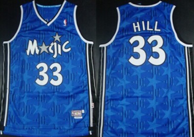 Orlando Magic #33 Grant Hill Blue Stitched Mitchell And Ness NBA Jersey