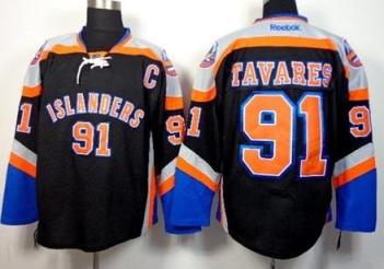New York Islanders #91 John Tavares Black Third Stitched NHL Jersey