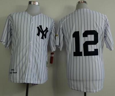 New York Yankees #12 Wade Boggs White Throwback Stitched MLB Jerseys