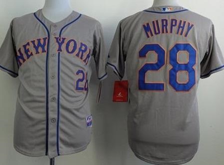 New York Mets #28 Daniel Murphy Grey Cool Base MLB Jerseys
