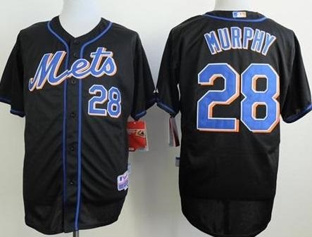 New York Mets #28 Daniel Murphy Black Cool Base MLB Jerseys