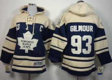 Kids Toronto Maple Leafs 93 Doug Gilmour Blue Stitched NHL Sawyer Hooded Sweatshirt Jersey