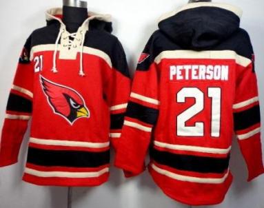 Arizona Cardinals 21 Patrick Peterson Red Stitched NHL Sawyer Hooded Sweatshirt Jersey