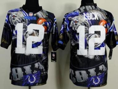 Nike Indianapolis Colts 12 Andrew Luck Men's Stitched Fanatical Version Elite NFL Jersey