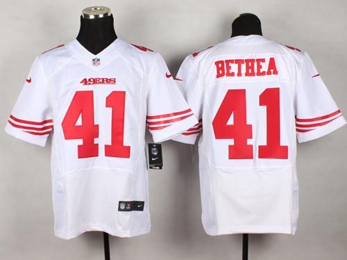 Nike San Francisco 49ers #41 Antoine Bethea White Men's Stitched NFL Elite Jersey