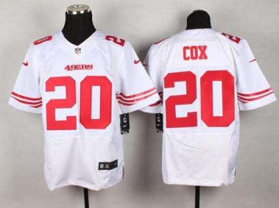 Nike San Francisco 49ers #20 Perrish Cox White Men's Stitched NFL Elite Jersey