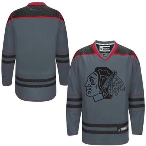 Chicago Blackhawks Blank Charcoal Cross Check Fashion Stitched NHL Jersey