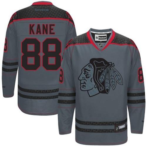 Chicago Blackhawks #88 Patrick Kane Charcoal Cross Check Fashion Stitched NHL Jersey